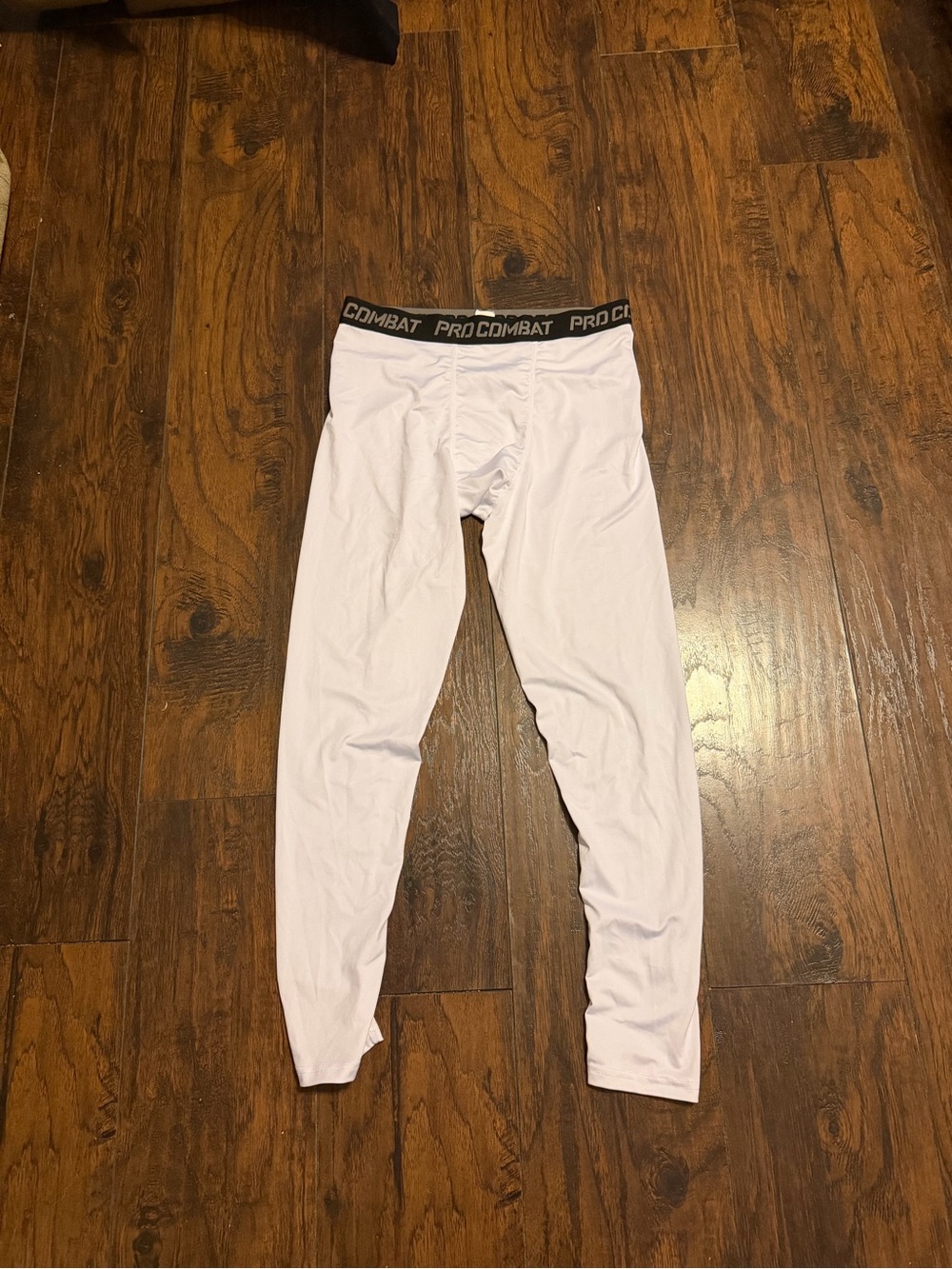 Amazon White Pro Combat Performance Leggings with Black Branded Waistband